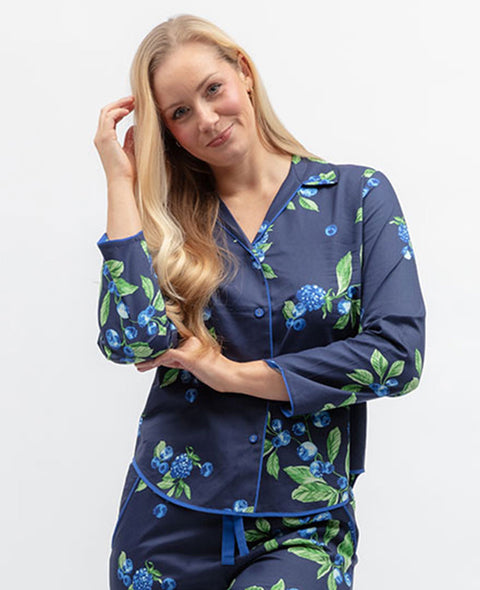Midnight Berry Womens Fruit Print Pyjama Top