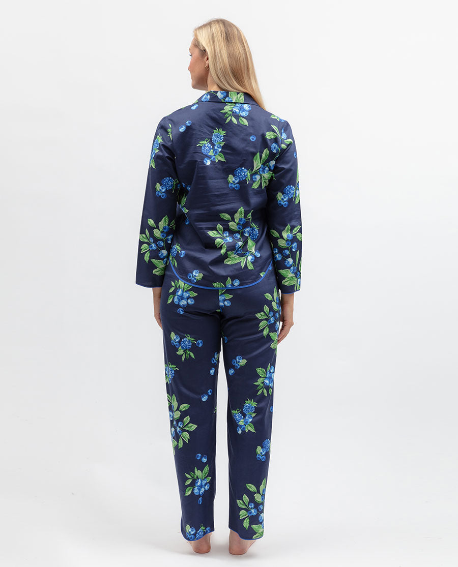 Womens Blue Fruit Print Pyjama Bottoms