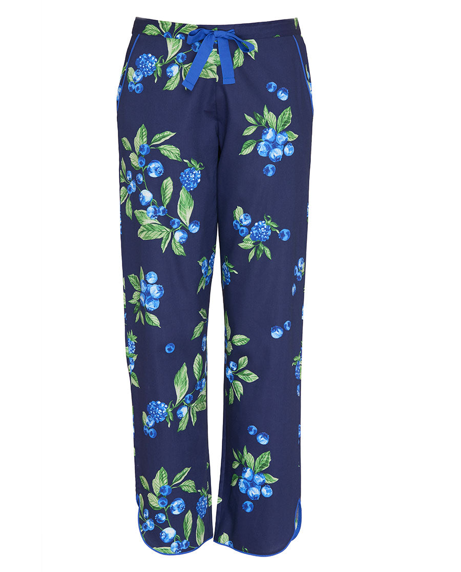 Womens Blue Fruit Print Pyjama Bottoms