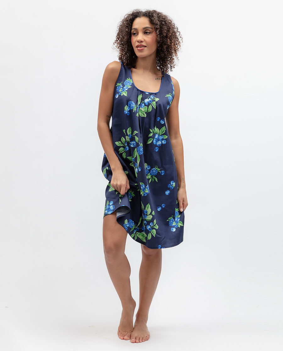 Midnight Berry Womens Fruit Print Short Nightdress