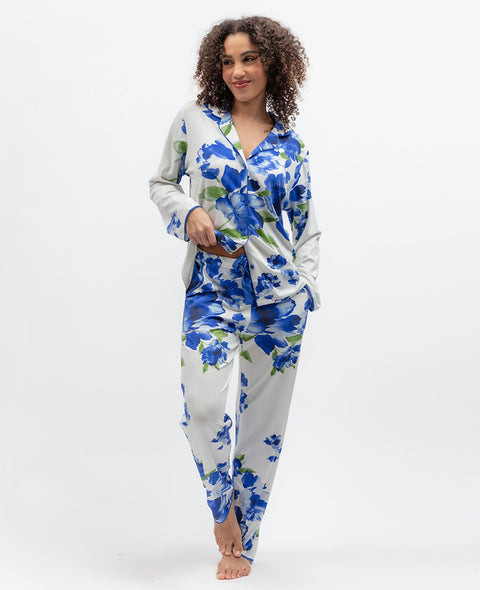 Midnight Berry Womens Floral Printed Jersey Pyjama Set