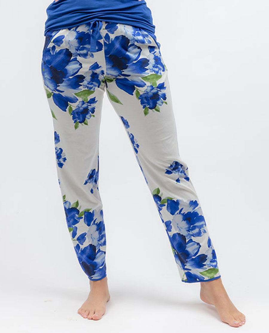 Midnight Berry Womens Floral Printed Jersey Pyjama Bottoms