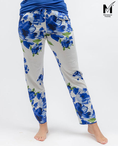 Midnight Berry Womens Floral Printed Jersey Pyjama Bottoms