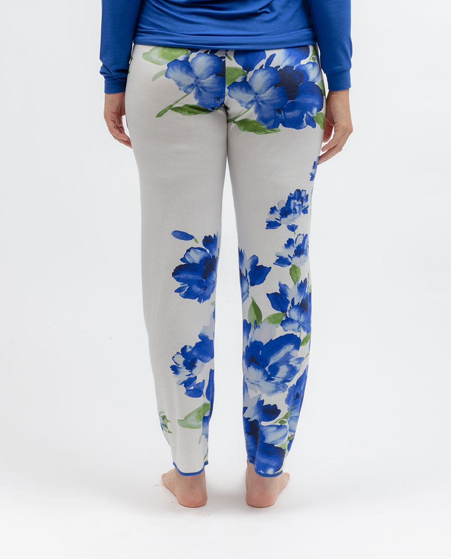 Midnight Berry Womens Floral Printed Jersey Pyjama Bottoms