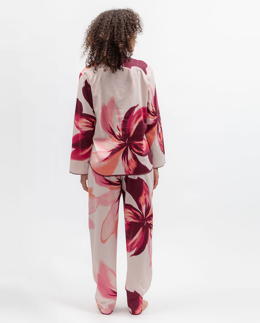 Womens Pink Floral Print Pyjama Bottoms