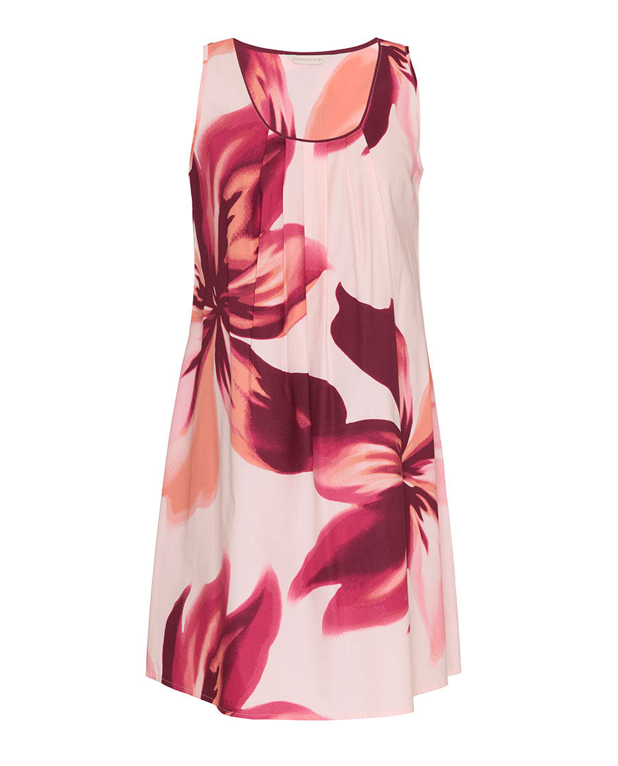 Womens Pink Floral Print Short Nightdress