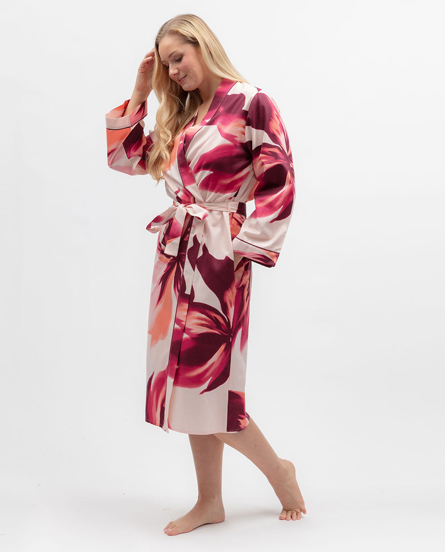 Blush Botanica Womens Floral Print Long Dressing Gown