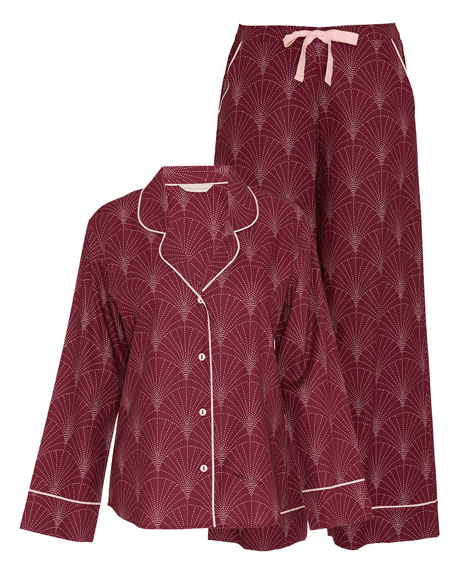 Womens Geo Print Wide Leg Pyjama Set