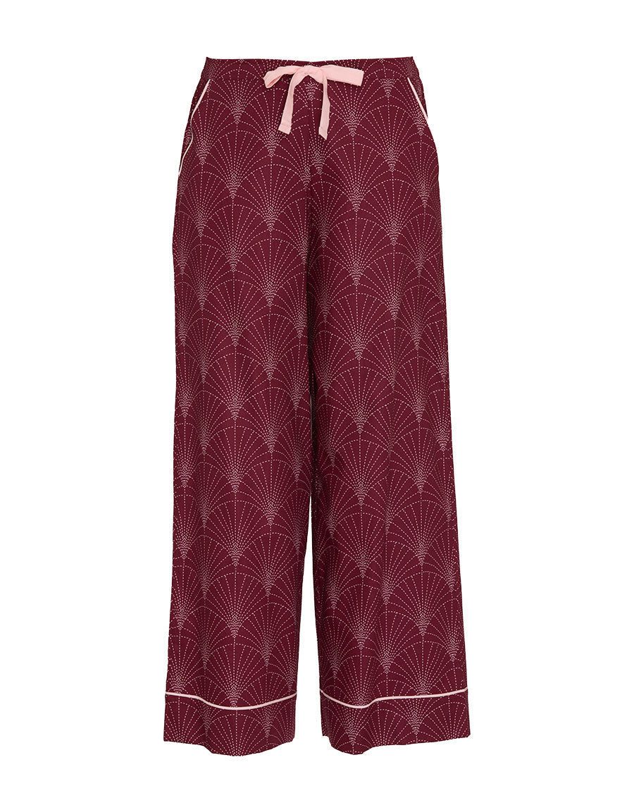 Womens Geo Print Wide Leg Pyjama Bottoms