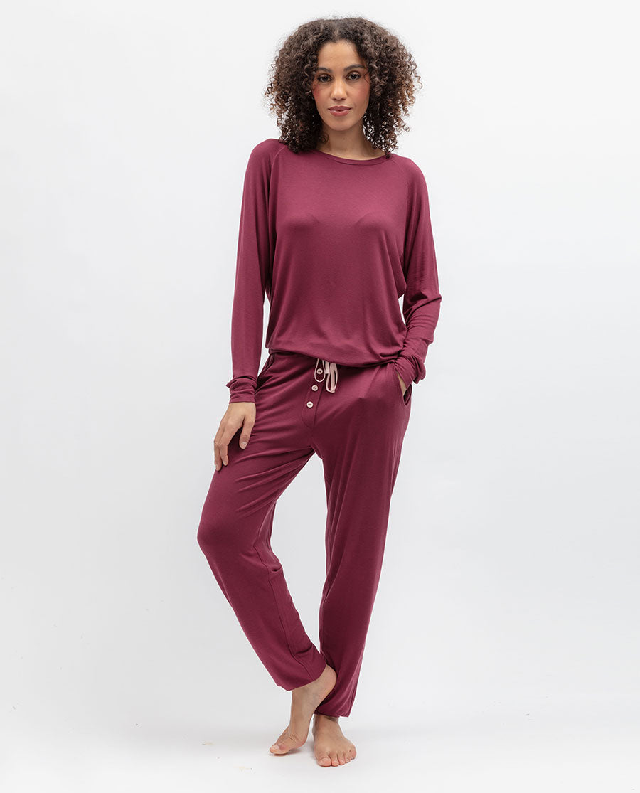 Blush Botanica Womens Slouch Jersey Pyjama Set