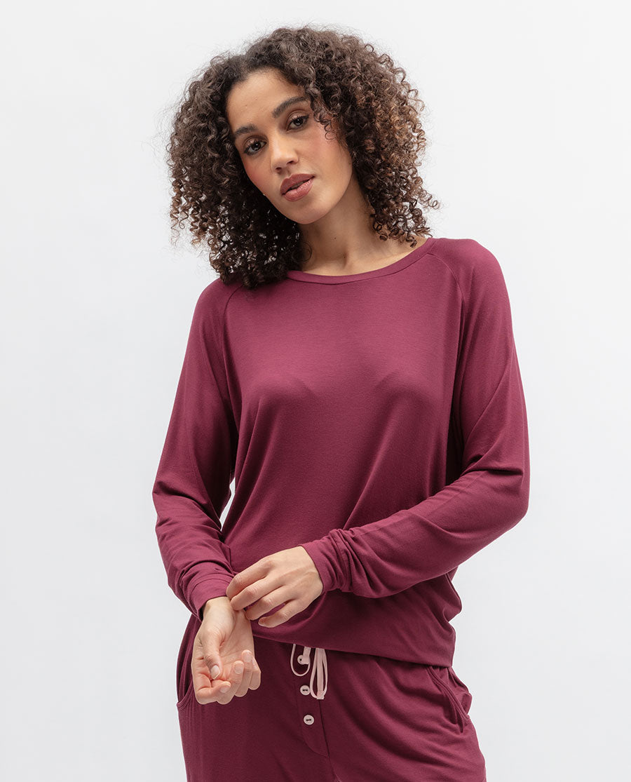 Blush Botanica Womens Slouch Jersey Pyjama Top