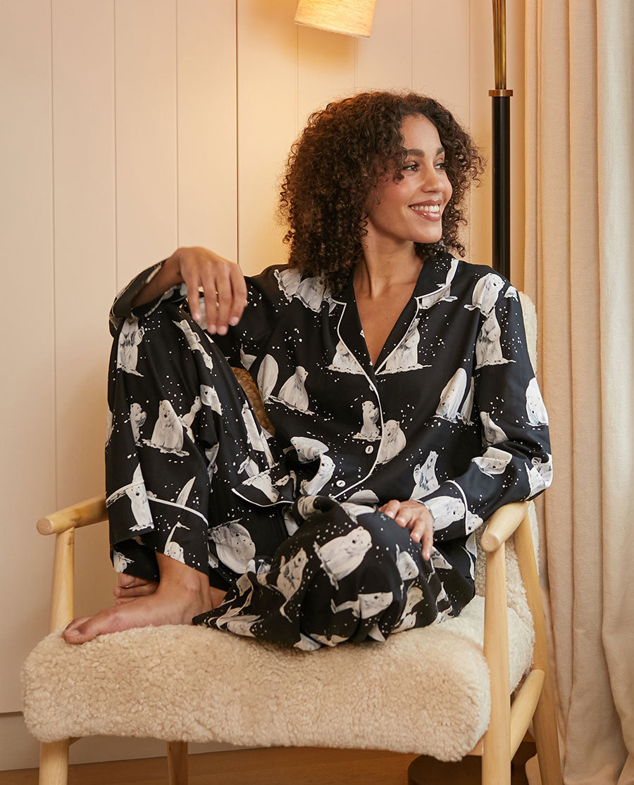 Womens Polar Bear Print Pyjama Top