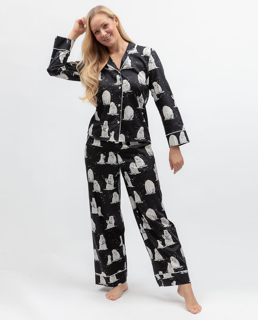 Womens Polar Bear Print Pyjama Top