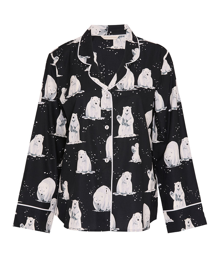 Womens Polar Bear Print Pyjama Top
