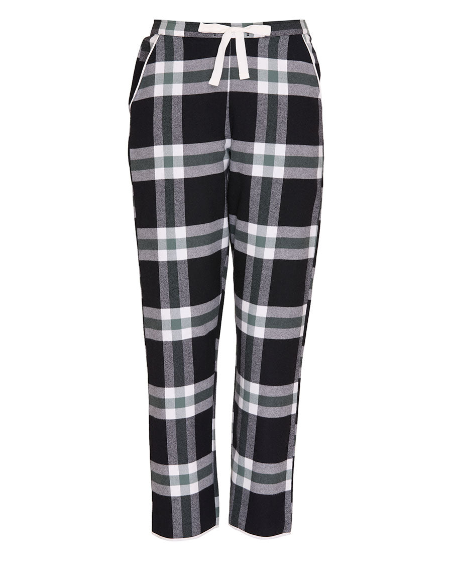 Womens Black Brushed Check Pyjama Bottoms