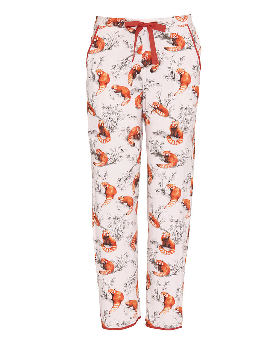 Womens Red Panda Printed Jersey Pyjama Bottoms