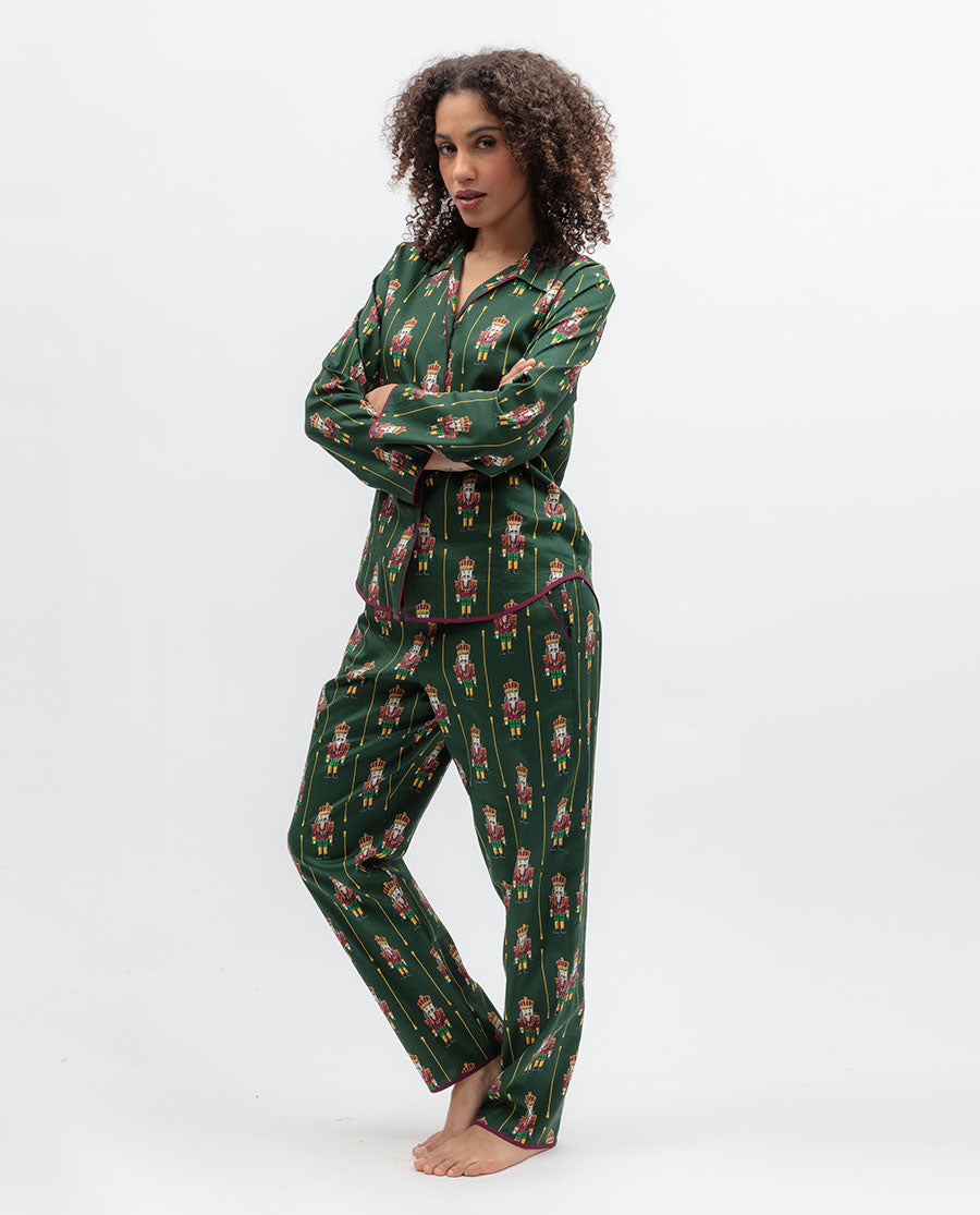 Womens Nutcracker Print Pyjama Set