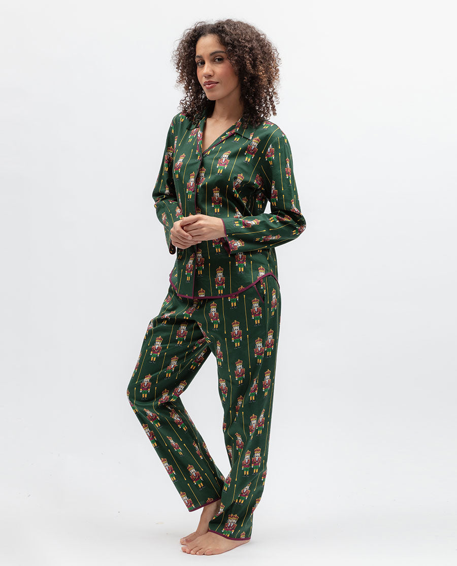 Womens Nutcracker Print Pyjama Top