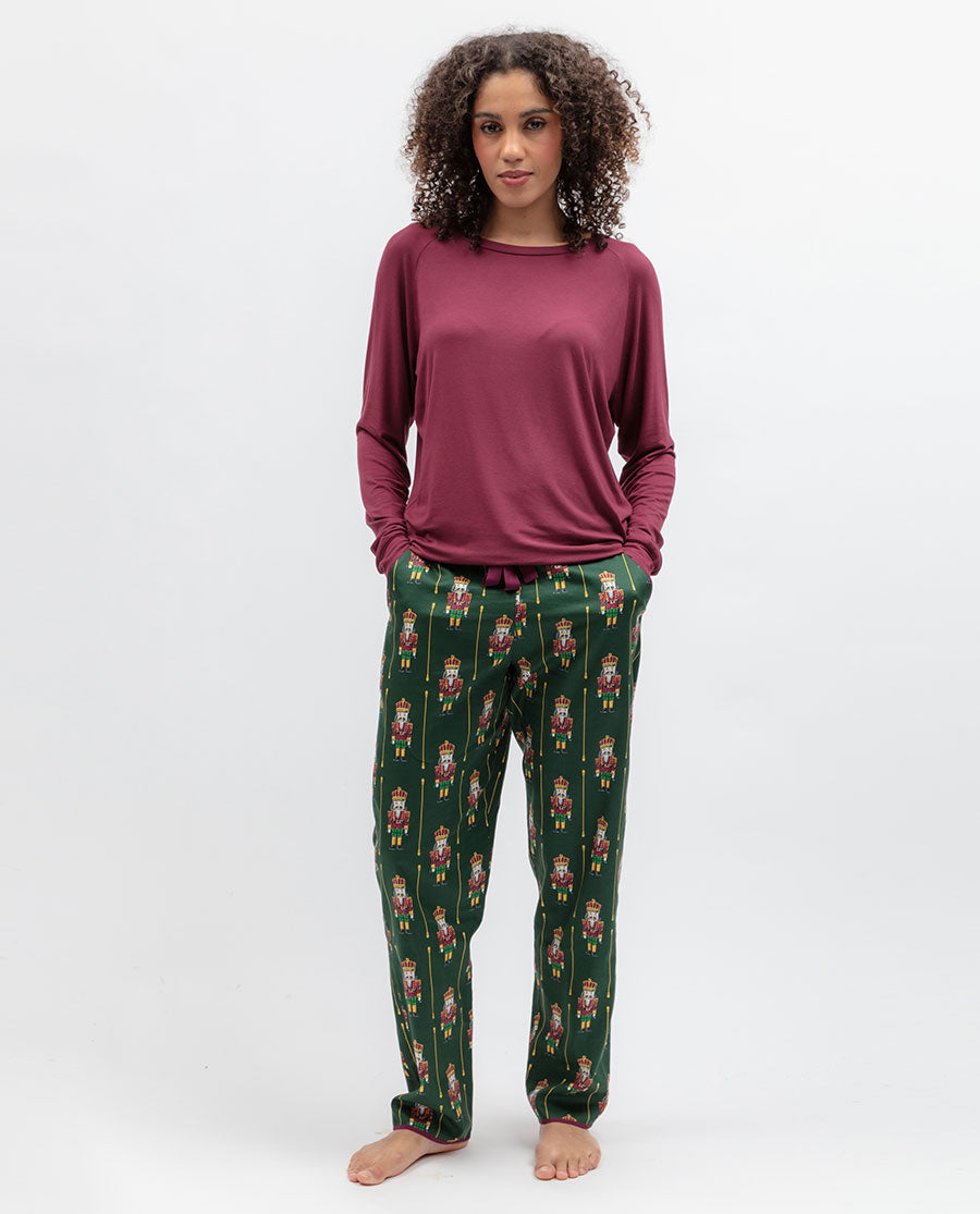 Womens Nutcracker Print Pyjama Bottoms