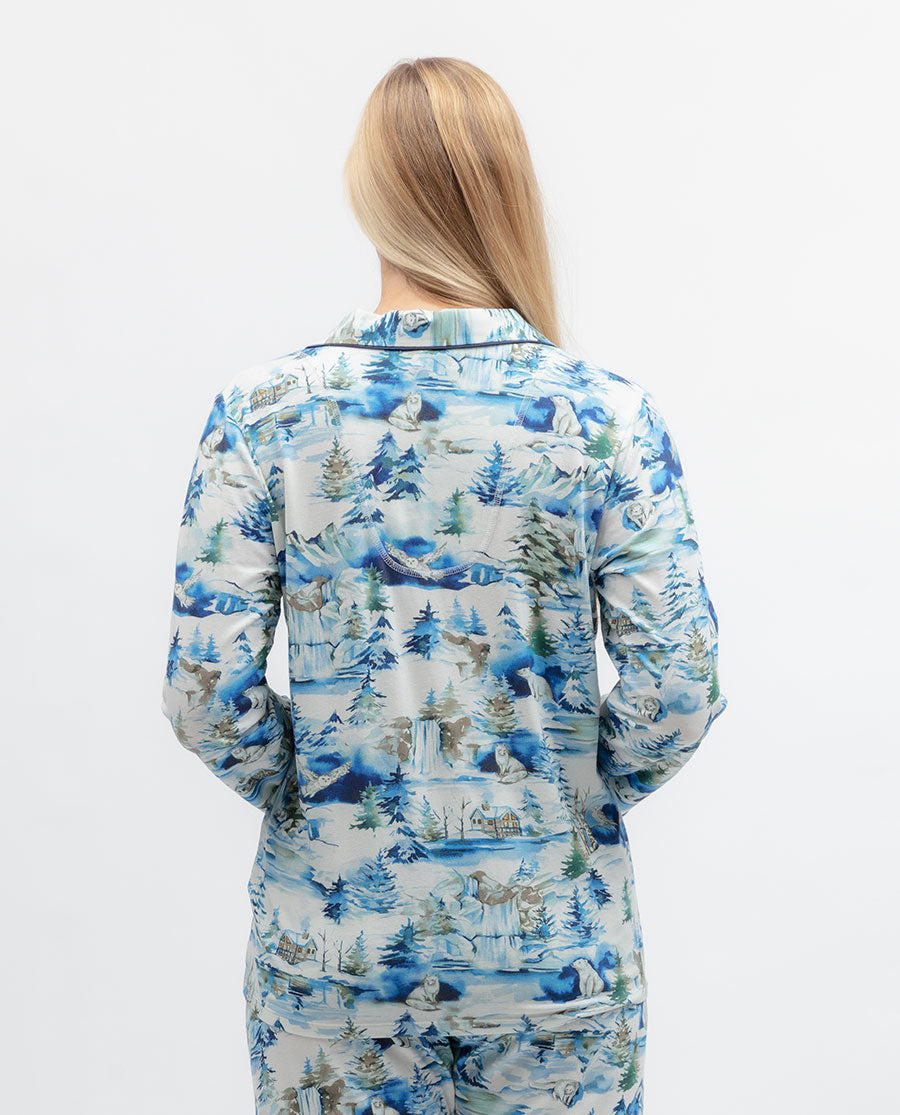Womens Winterscape Printed Jersey Pyjama Top
