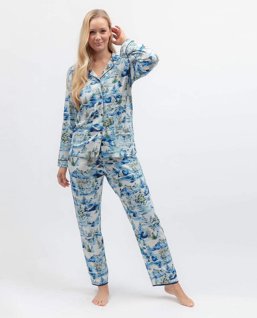 Womens Winterscape Printed Jersey Pyjama Top