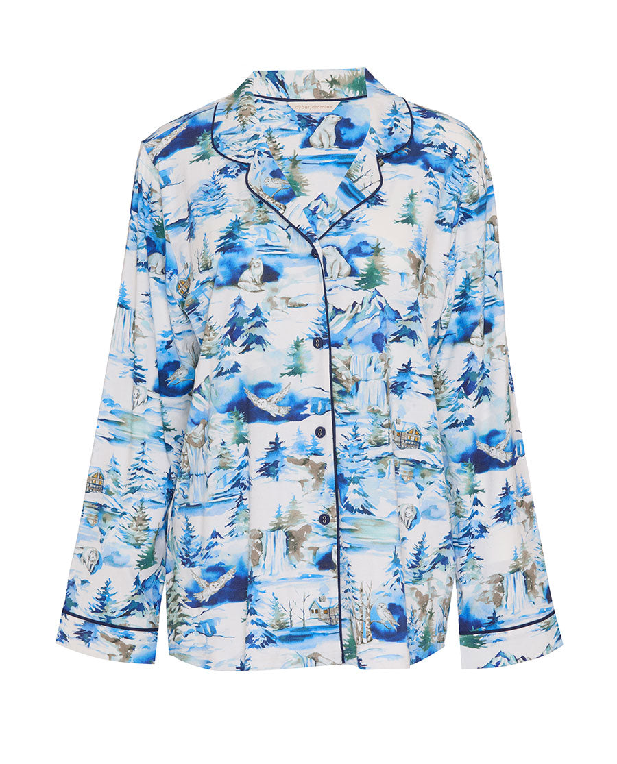 Womens Winterscape Printed Jersey Pyjama Top