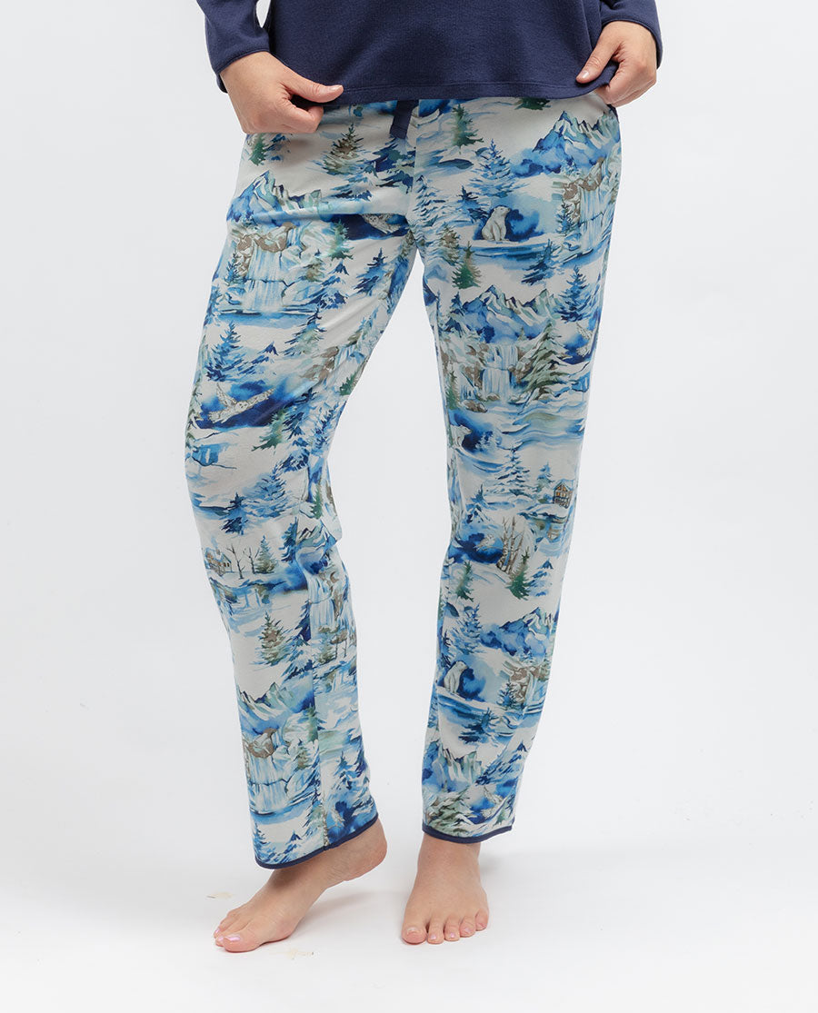 Womens Winterscape Printed Jersey Pyjama Bottoms