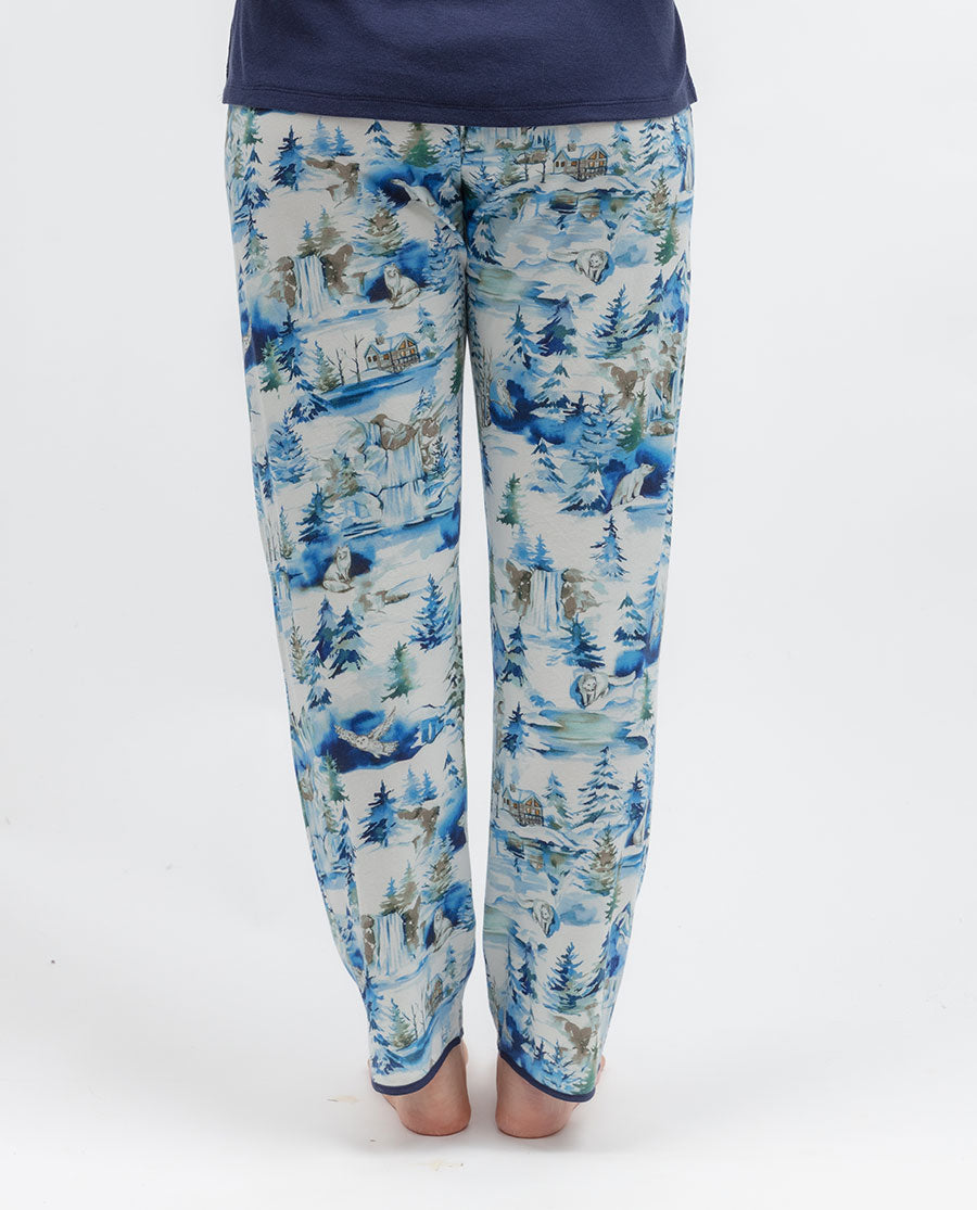 Womens Winterscape Printed Jersey Pyjama Bottoms