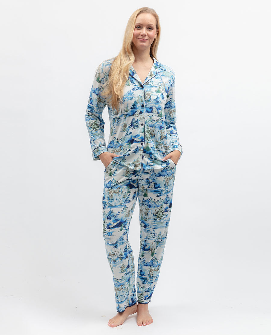 Womens Winterscape Printed Jersey Pyjama Bottoms