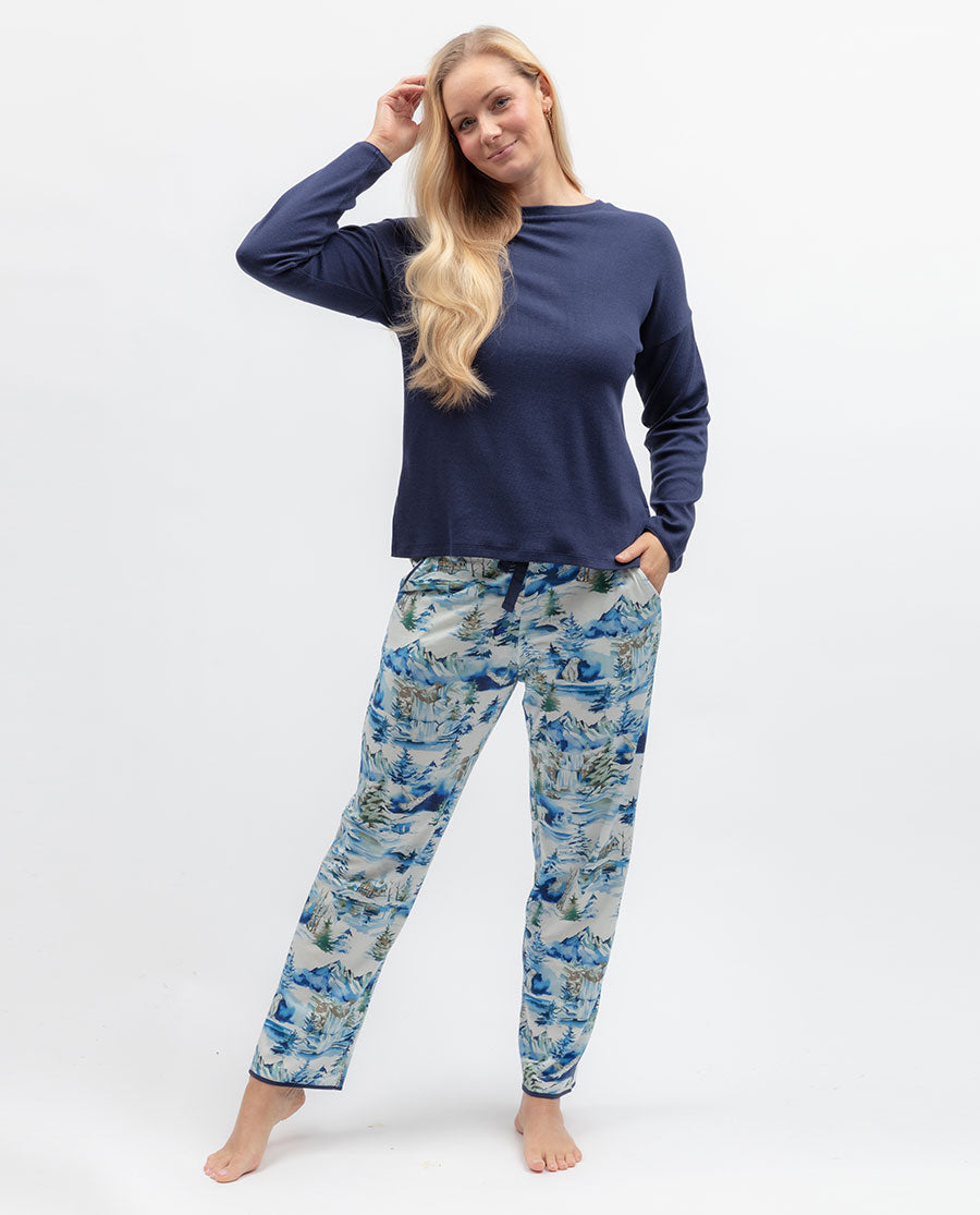 Womens Winterscape Printed Jersey Pyjama Bottoms