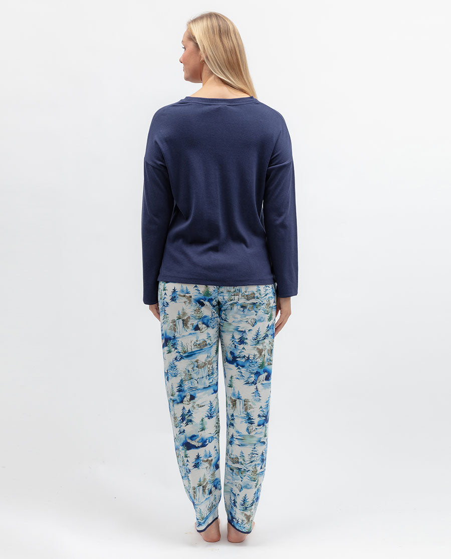 Womens Winterscape Printed Jersey Pyjama Bottoms