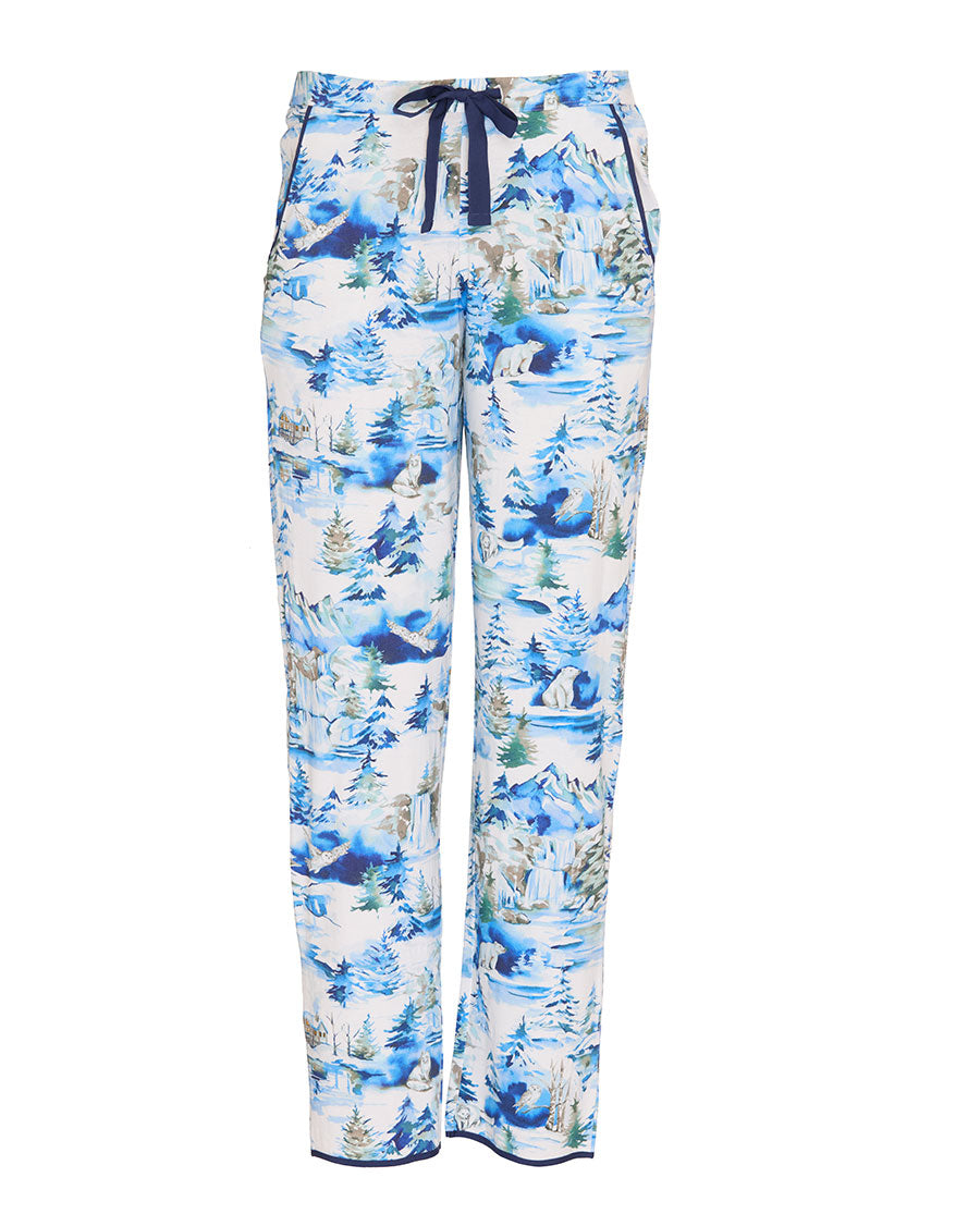 Womens Winterscape Printed Jersey Pyjama Bottoms