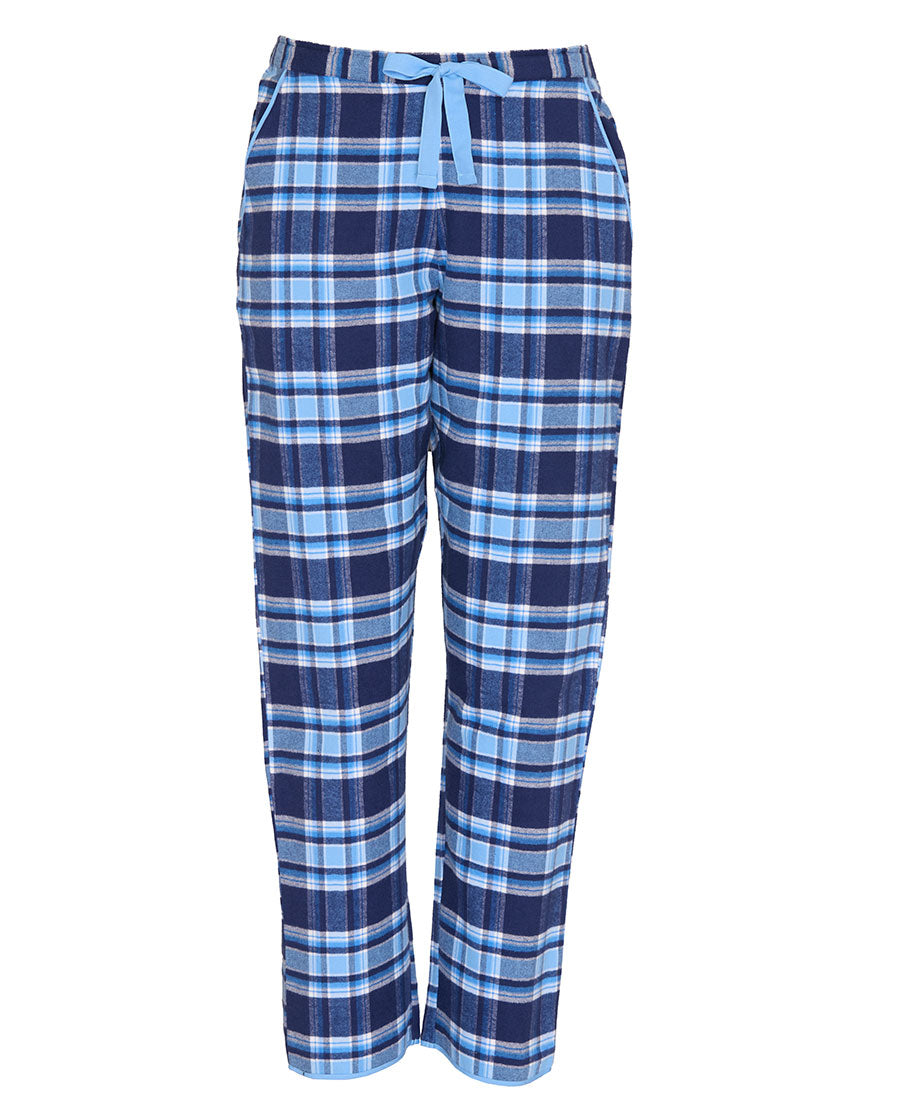 Womens Blue Brushed Check Pyjama Bottoms