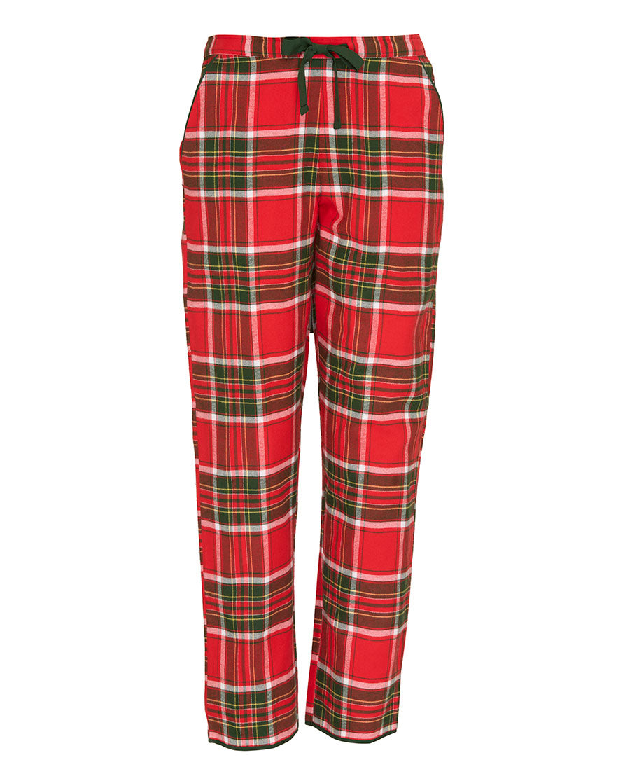 Womens Red Brushed Check Pyjama Bottoms