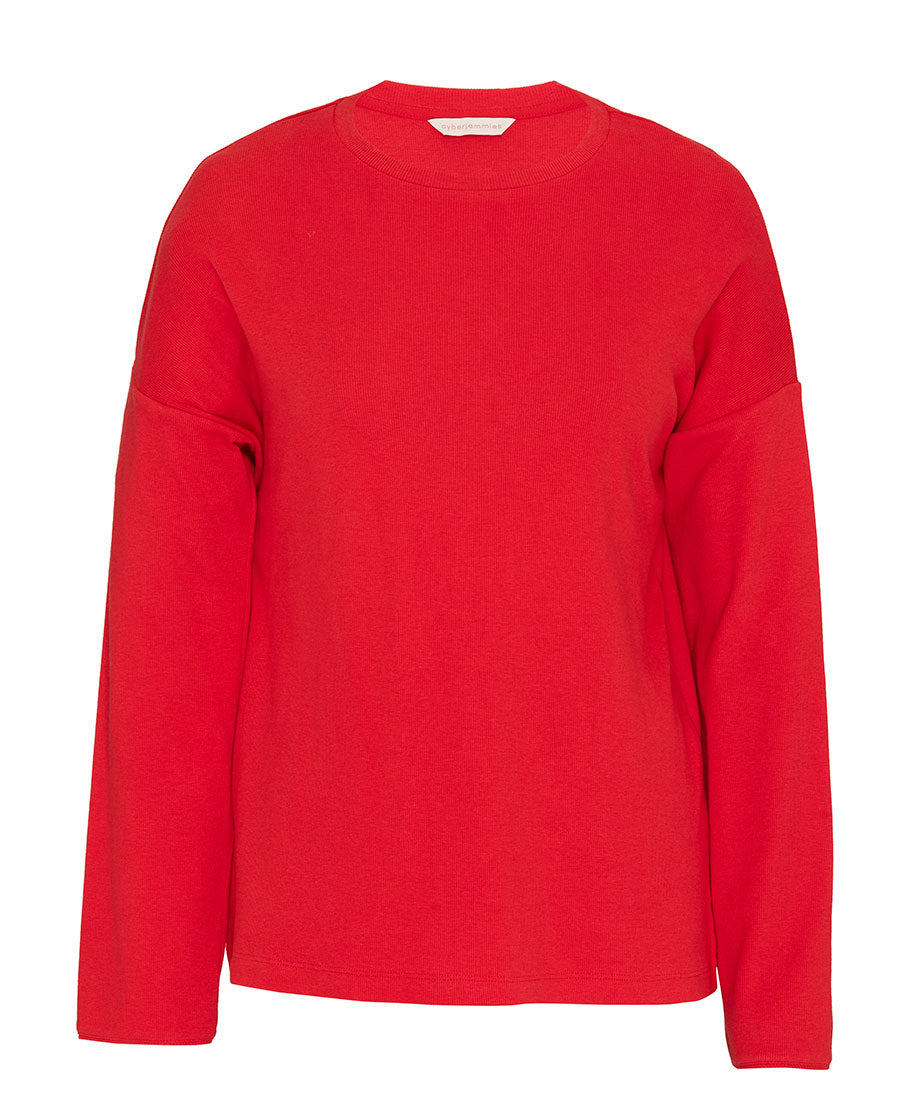 Womens Ribbed Long Sleeve Jersey Pyjama Top