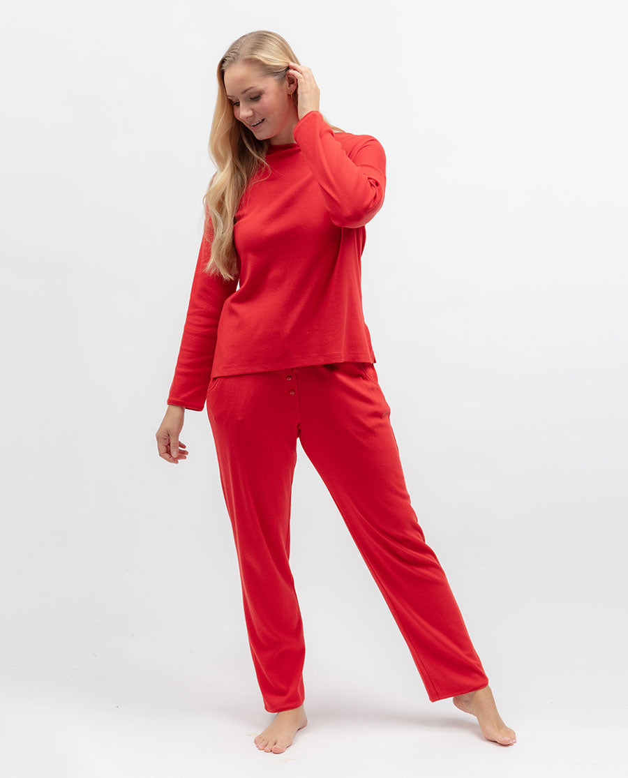 Womens Ribbed Jersey Pyjama Bottoms