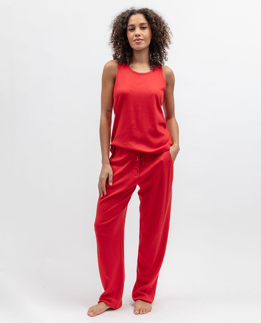 Womens Ribbed Jersey Pyjama Bottoms