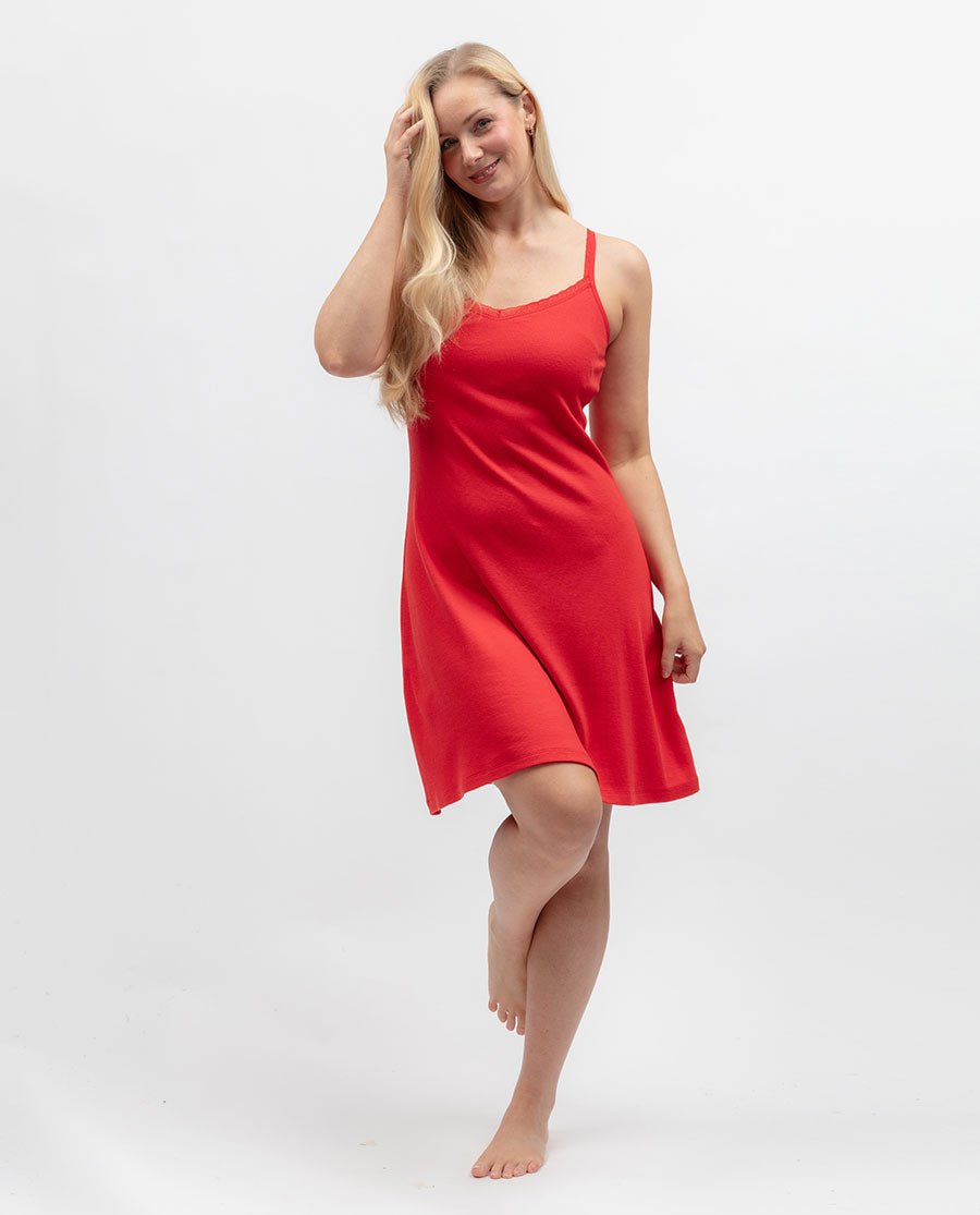 Womens Ribbed Jersey Hidden Support Short Nightdress
