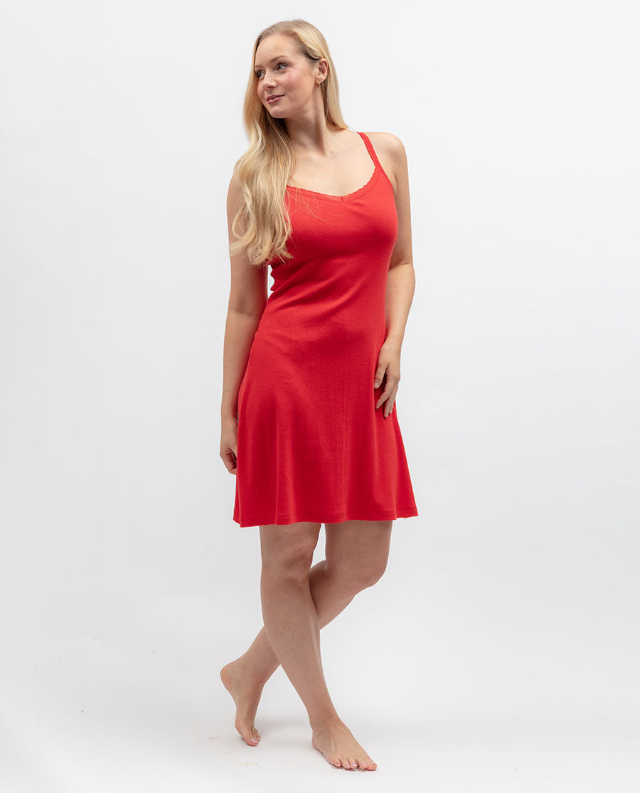 Womens Ribbed Jersey Hidden Support Short Nightdress