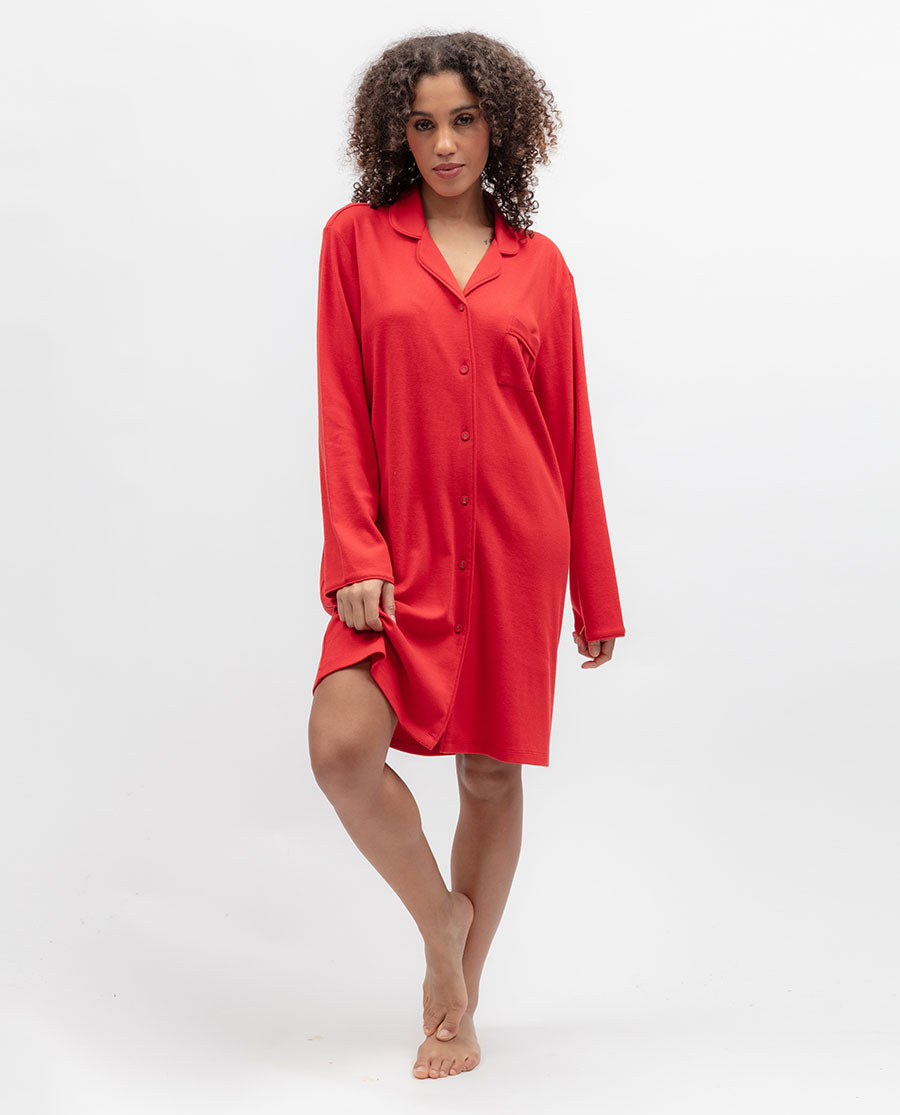 Womens Ribbed Jersey Nightshirt