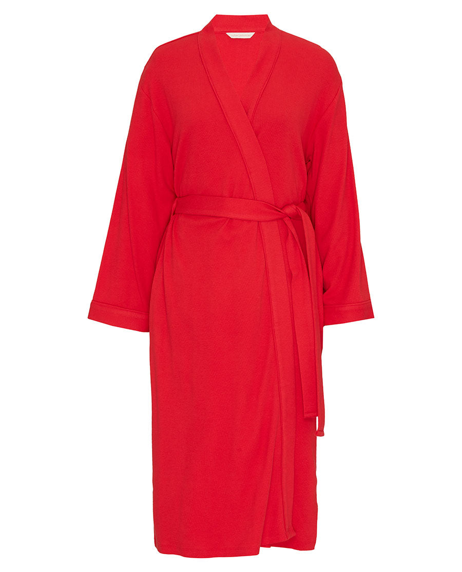 Womens Ribbed Jersey Long Dressing Gown