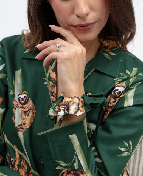 Ember Sloth Print Scrunchie
