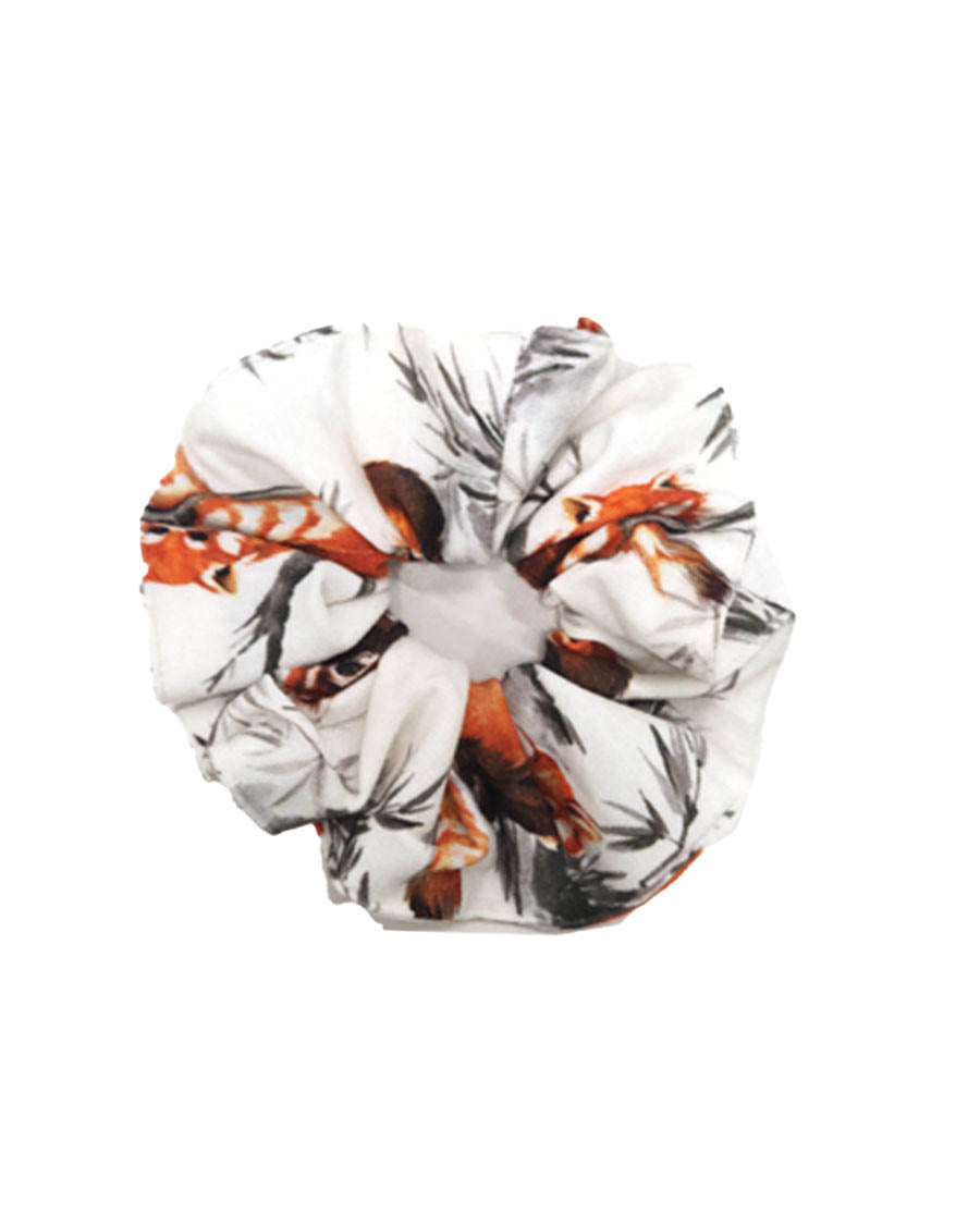 Pumpkin Spice Red Panda Printed Jersey Scrunchie
