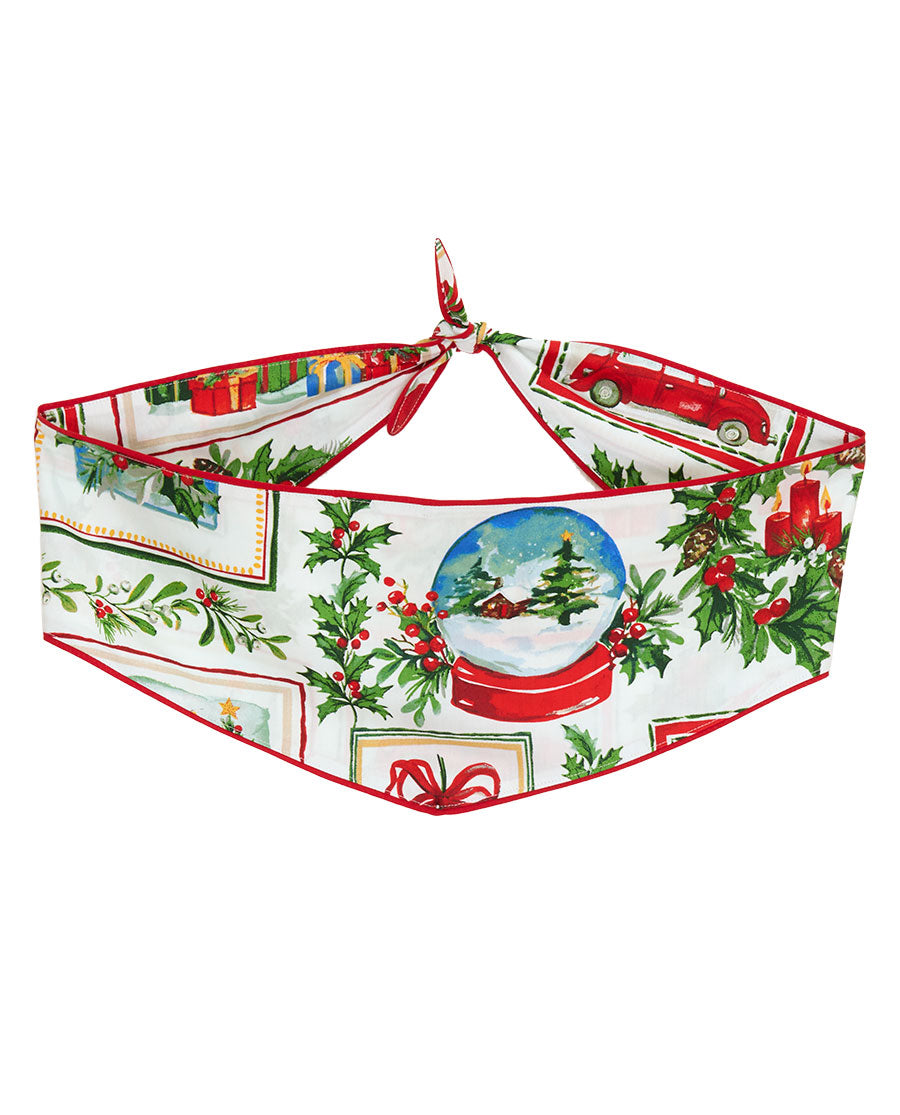 Christmas Postcard Print Dog-Neckerchief