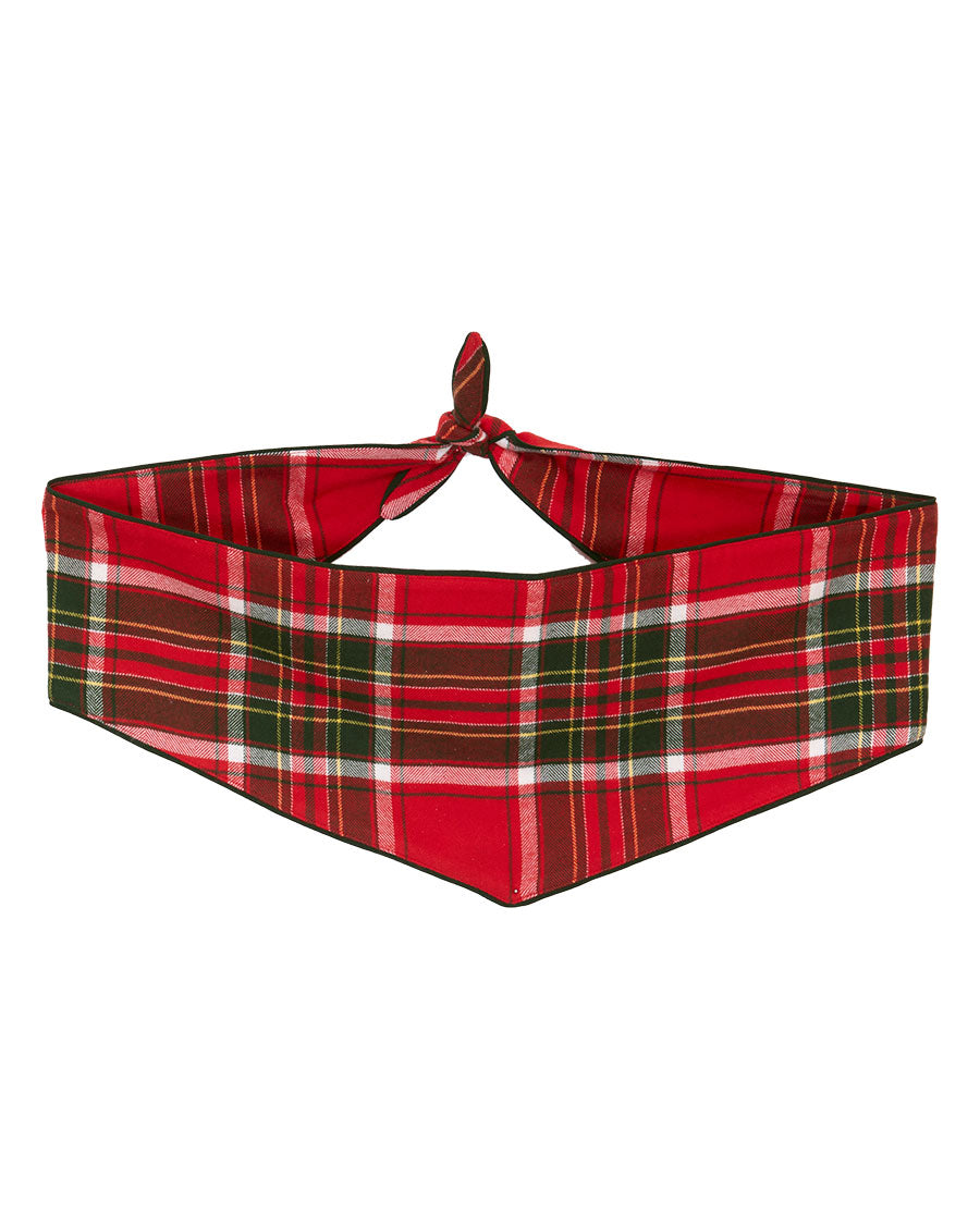 Red Brushed Check Dog-Neckerchief