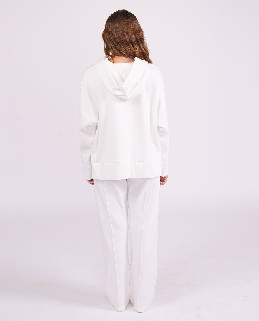 Womens White Lounge Hoodie and Joggers Set
