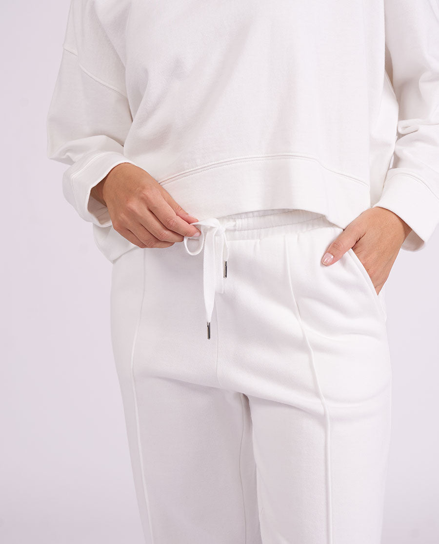 Womens White Jersey Wide Leg Joggers