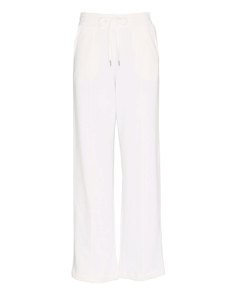 Womens White Jersey Wide Leg Joggers