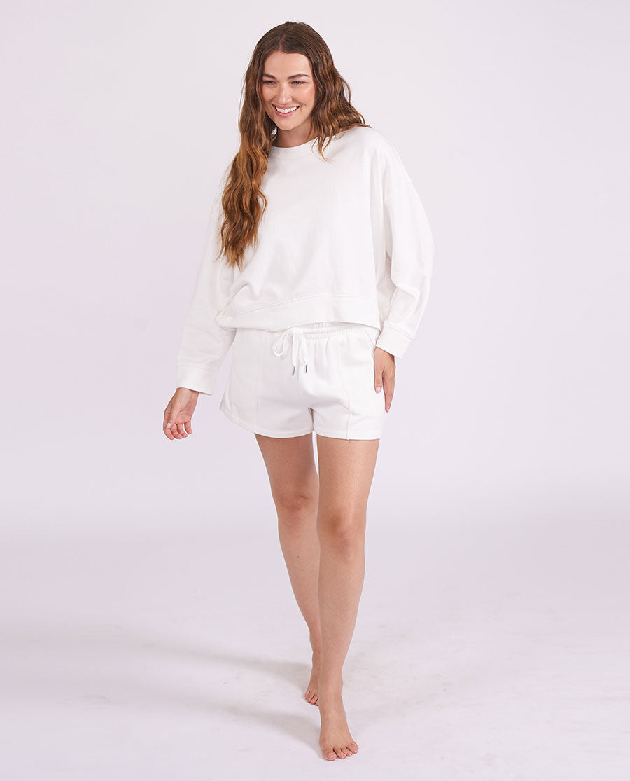 Womens White Jersey Shorts