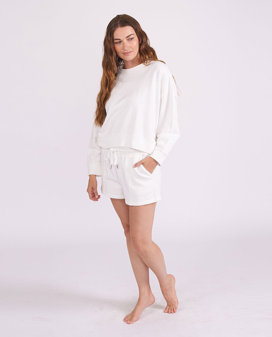 Womens White Jersey Shorts